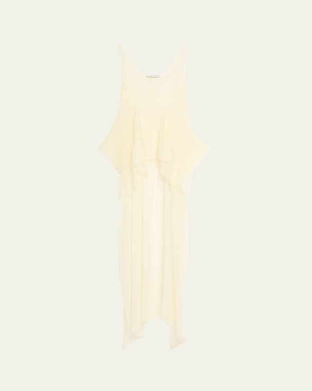 Sheer Pintuck Peplum Tank Top